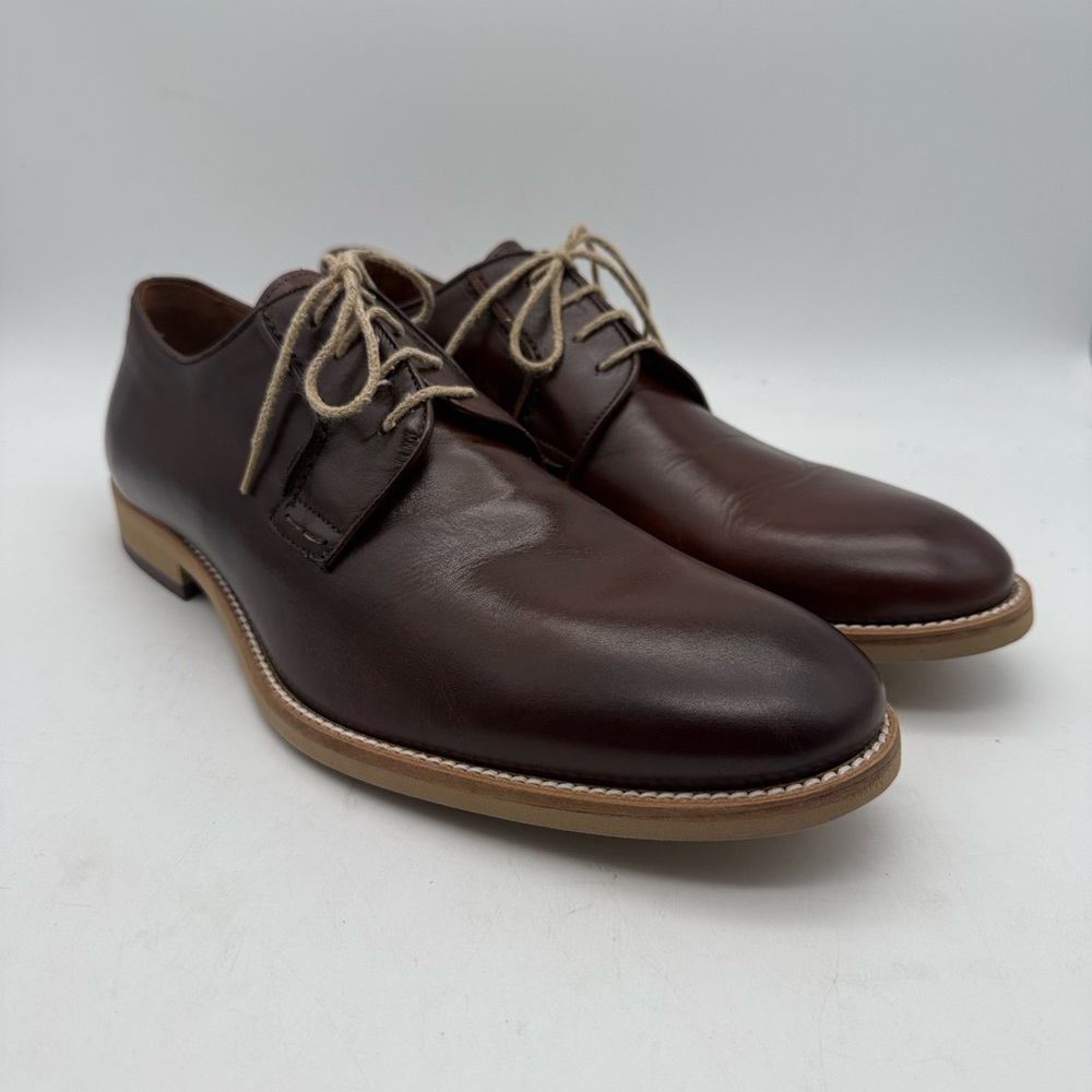 BRAND NEW Pedro del Hierro Made in Spain Brown Leather Shoes Sz 44 EU/11 US